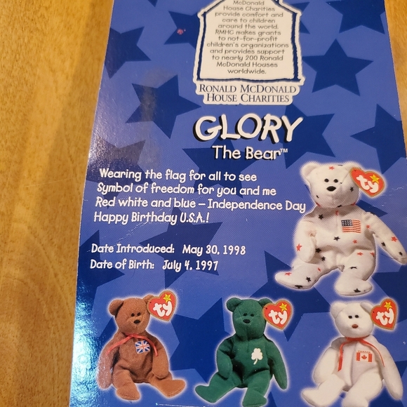 Ty Beanie Baby - GLORY The Bear - 1998 McDonalds - Retired - Picture 3 of 4